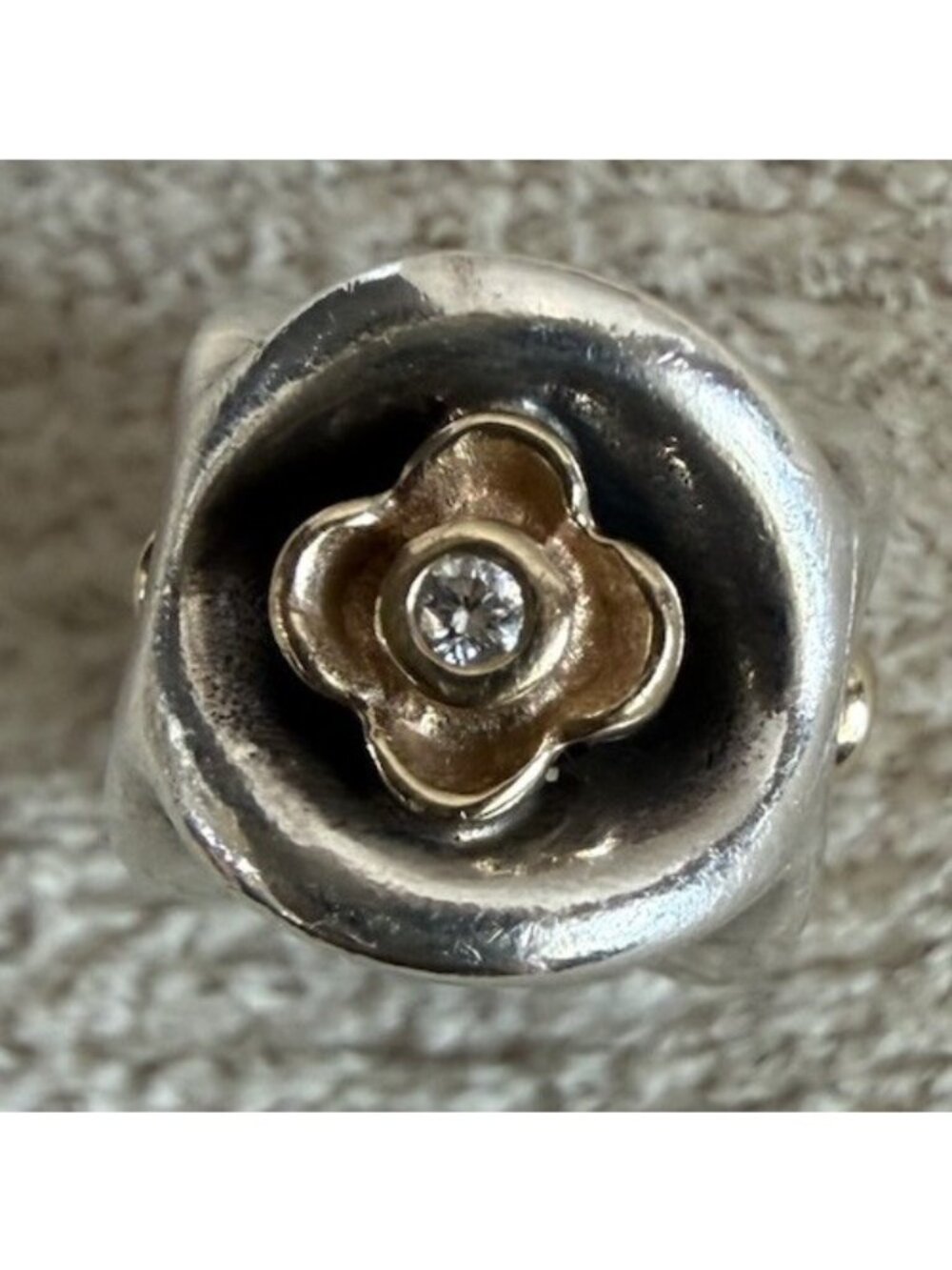 RARE Retired Pandora 14k Gold & Sterling Silver  Peridot Diamond Charm #790318D - Picture 5 of 10